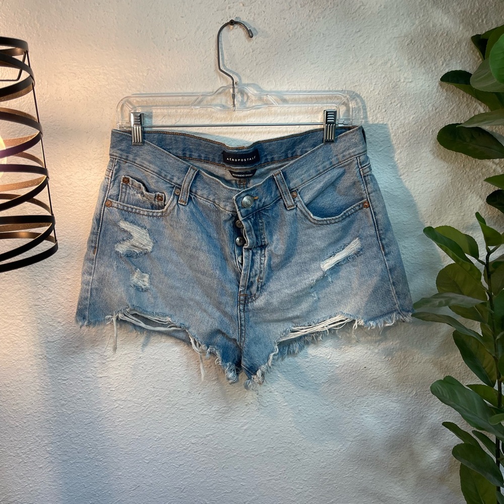 Aeropostale Light Blue Distressed Jean Shorts